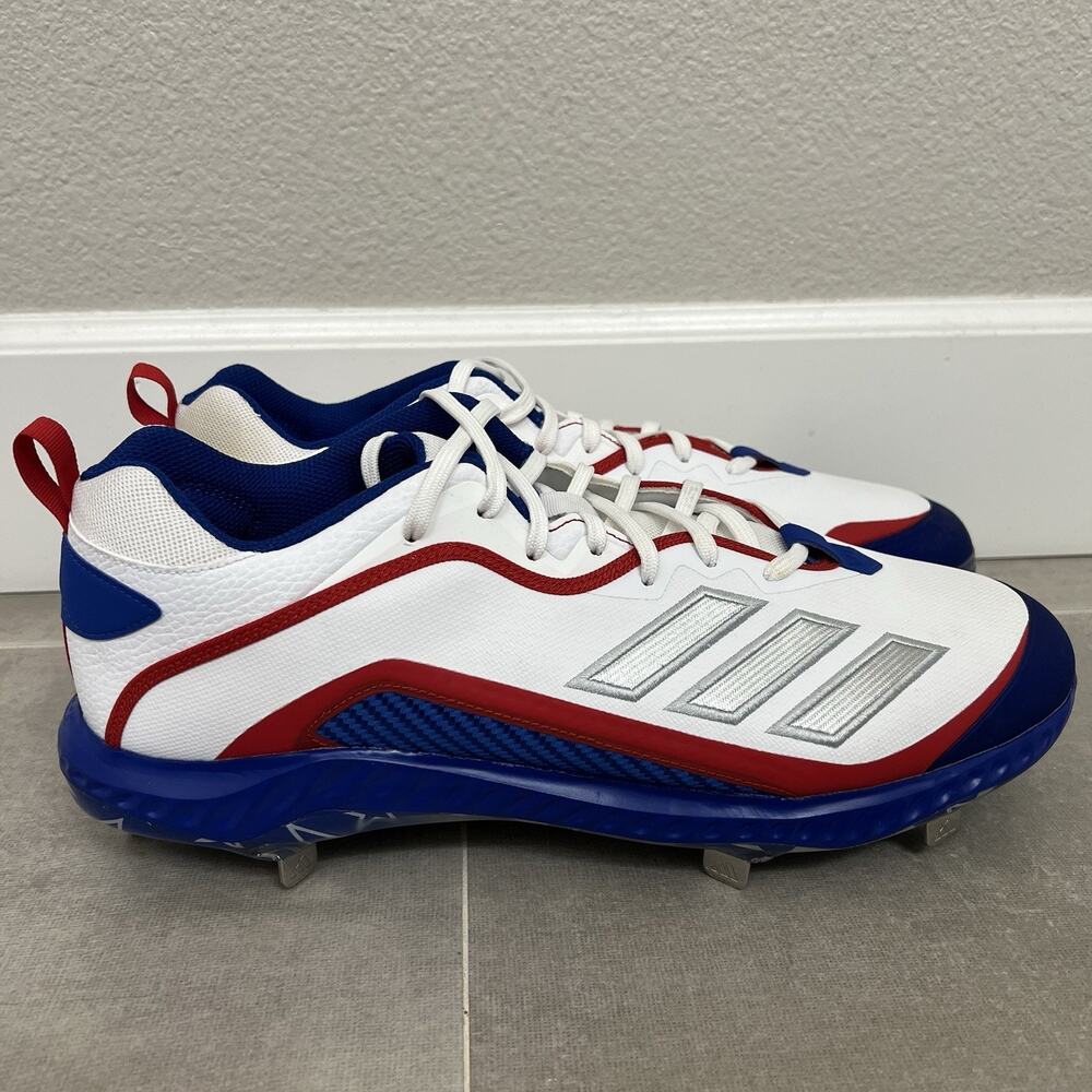 Adidas Icon 6 Bounce Mens 14 White USA All Star Game Baseball Cleats Shoes